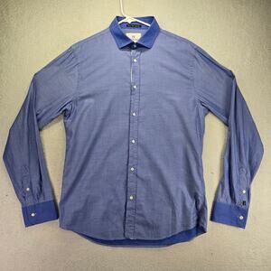 Scotch And Soda Dress Shirt Mens L Long Sleeve Button Up Blue Cotton Casual
